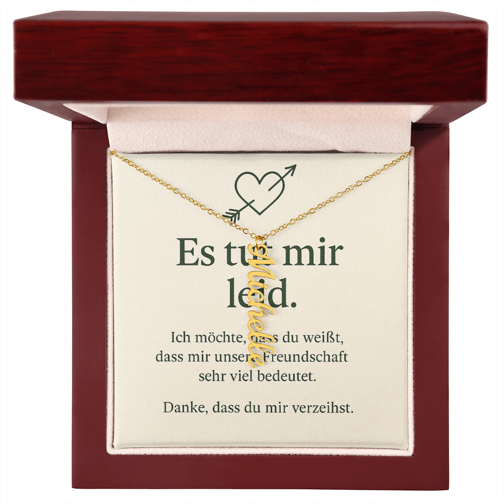 Namenskette vertikal inkl. Karte "Entschuldigung" - Variante 1
