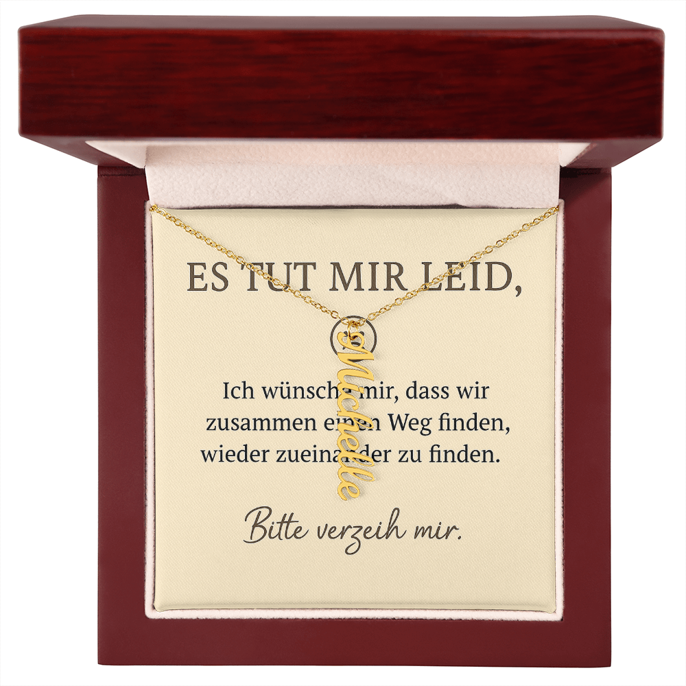 Namenskette vertikal inkl. Karte "Entschuldigung" - Variante 2