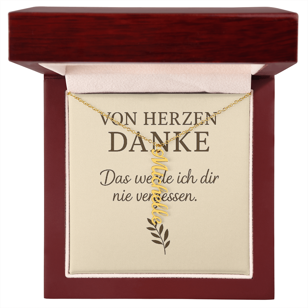 Namenskette vertikal inkl. Karte "Dankeskarte" - Variante 2