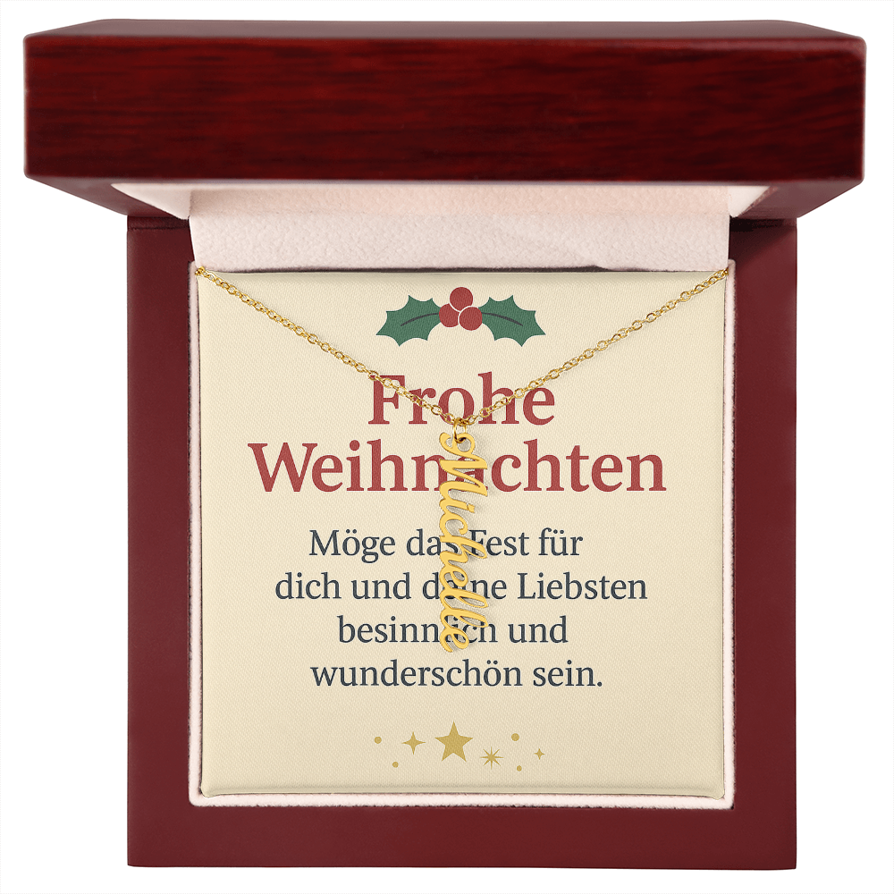 Namenskette vertikal inkl. Karte "Weihnachten" - Variante 2
