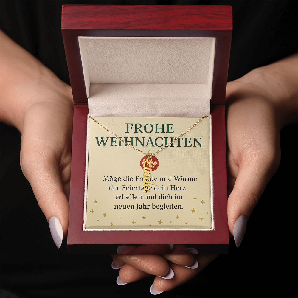 Namenskette vertikal inkl. Karte "Weihnachten" - Variante 1