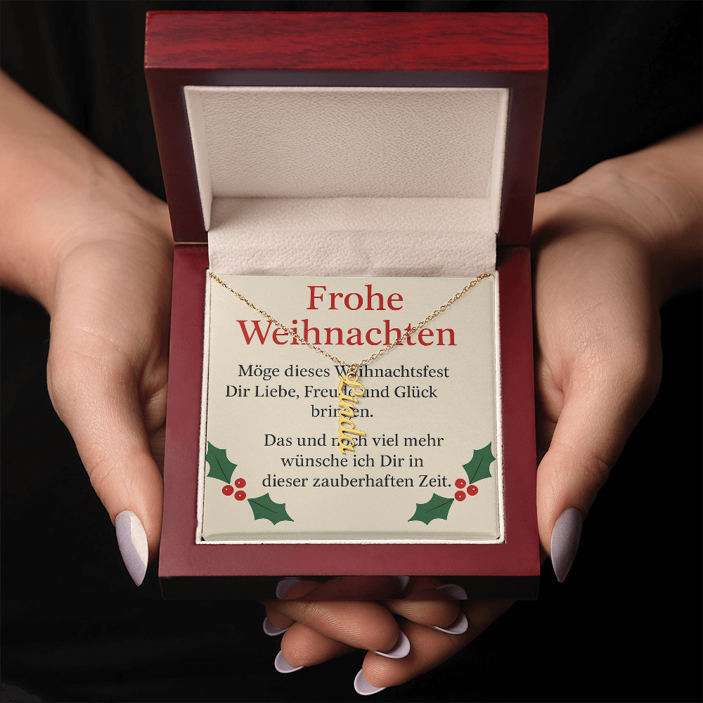 Namenskette vertikal inkl. Karte "Weihnachten" - Variante 5