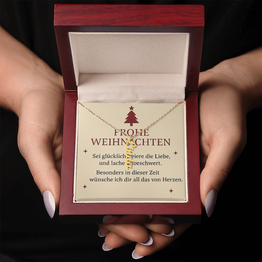 Namenskette vertikal inkl. Karte "Weihnachten" - Variante 4